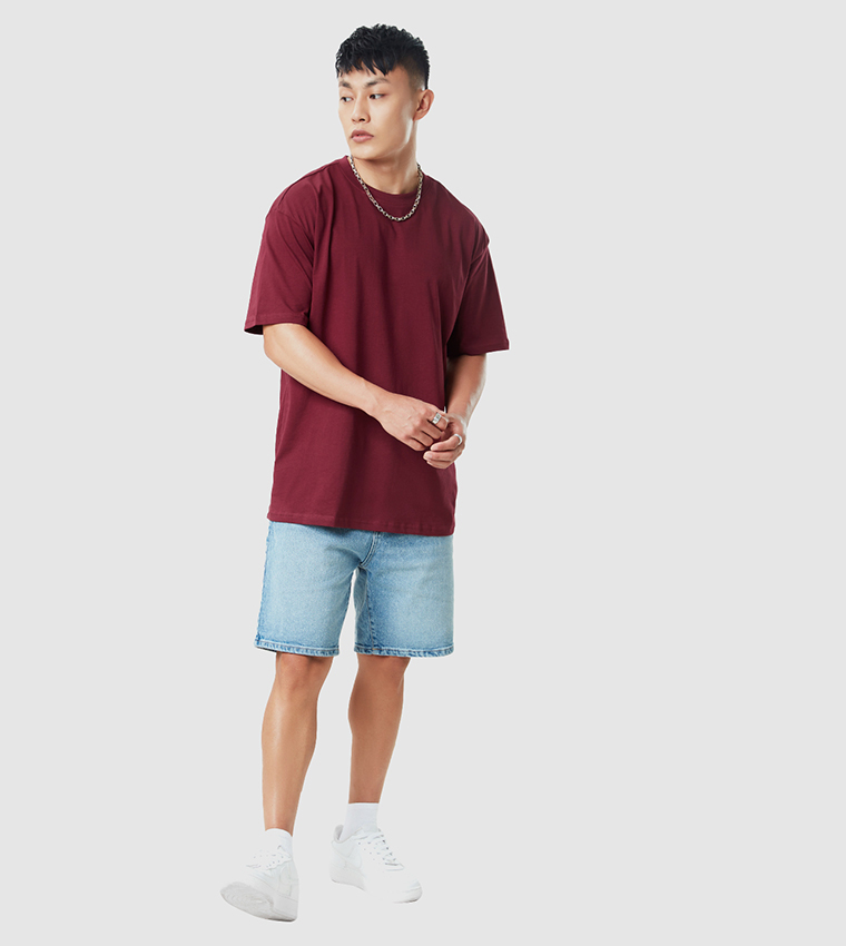 Solid Crew Neck Oversized T-Shirt