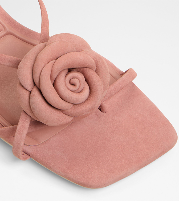SOFIANE Rose Applique Heeled Sandals