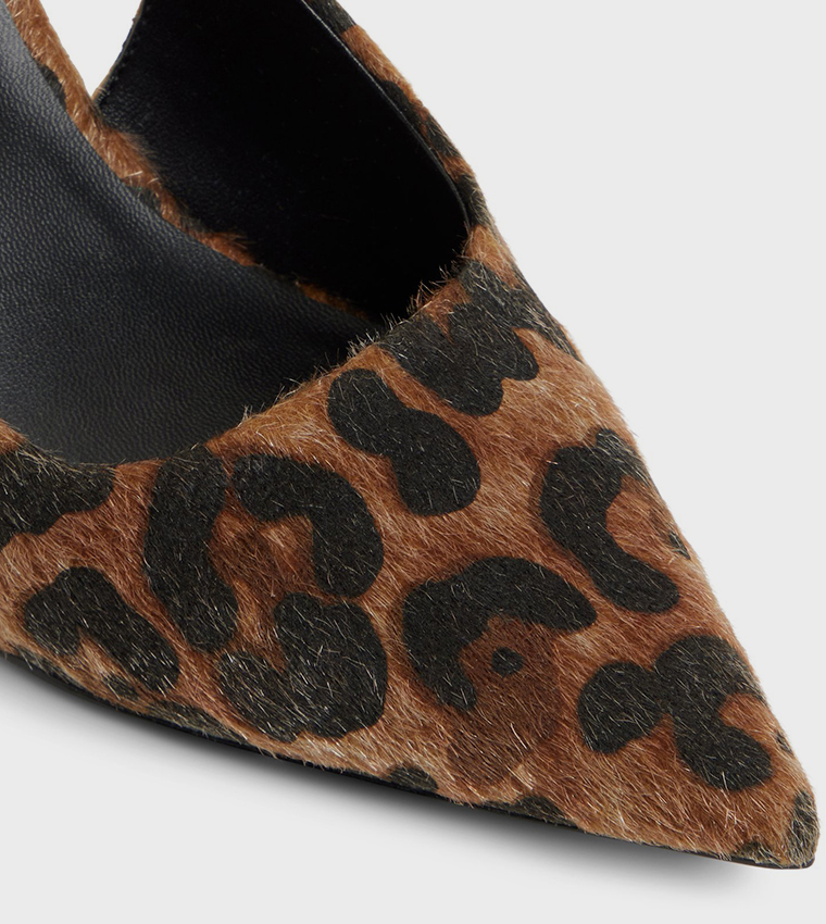SOLLENNE Animal Printed Slingback Pumps