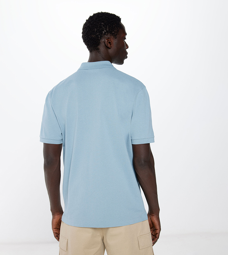 Buy Springfield Logo Detail Short Sleeves Polo T Shirt In Blue ...