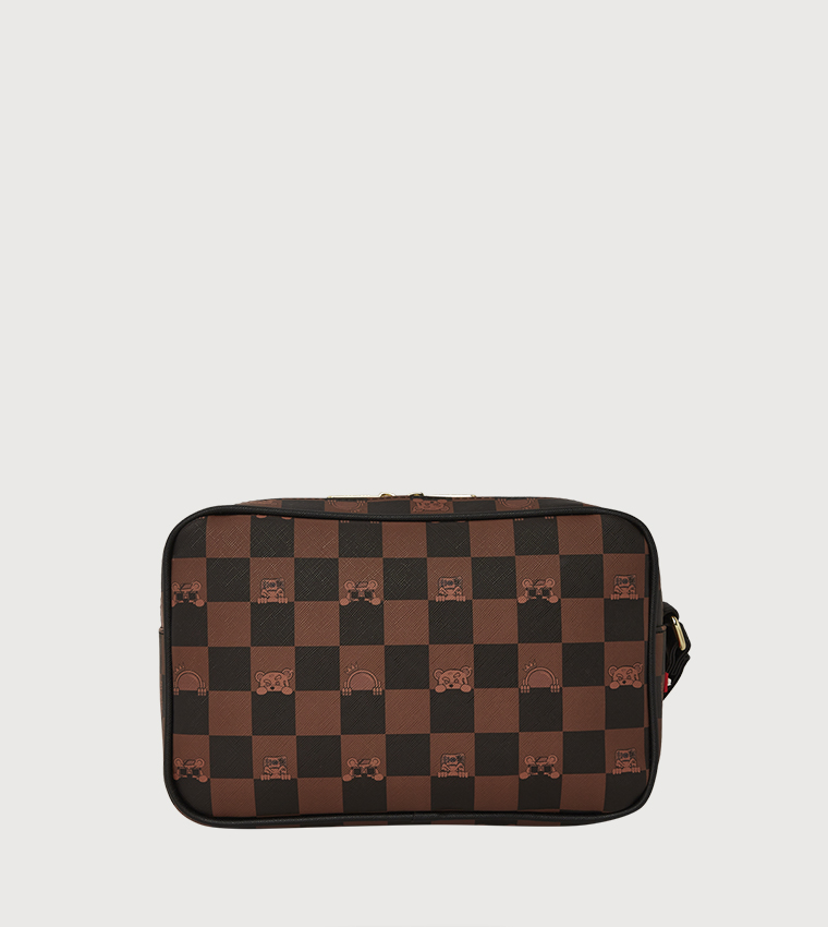 Peeking Character Check Toiletry Bag