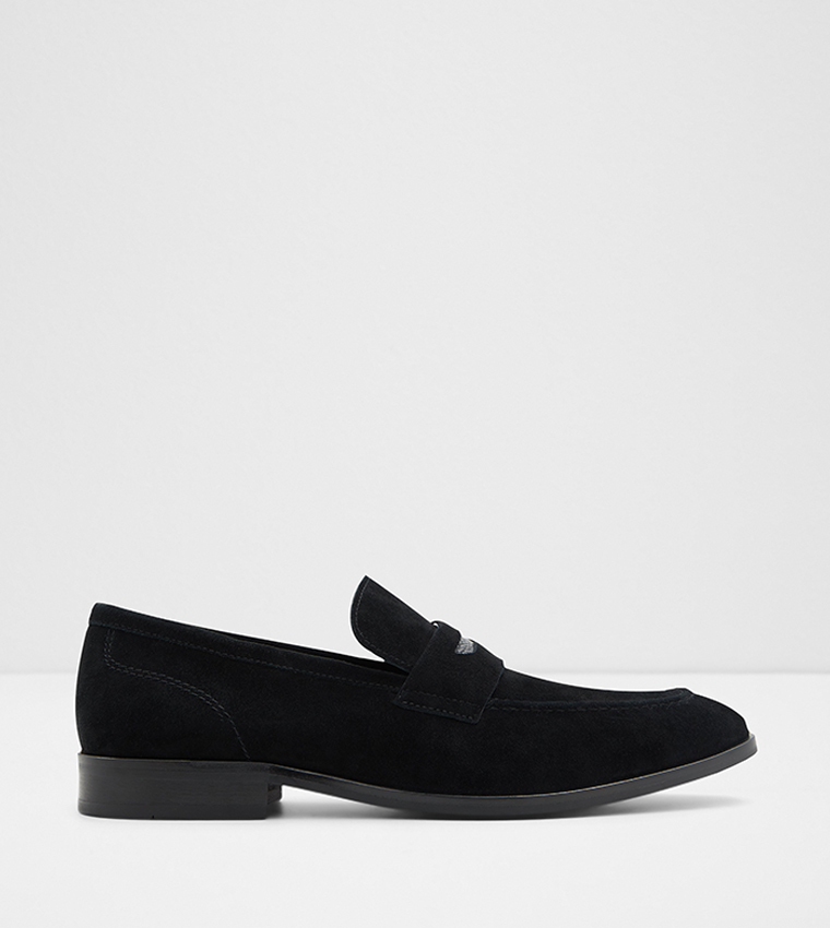 Aldo black suede loafers store