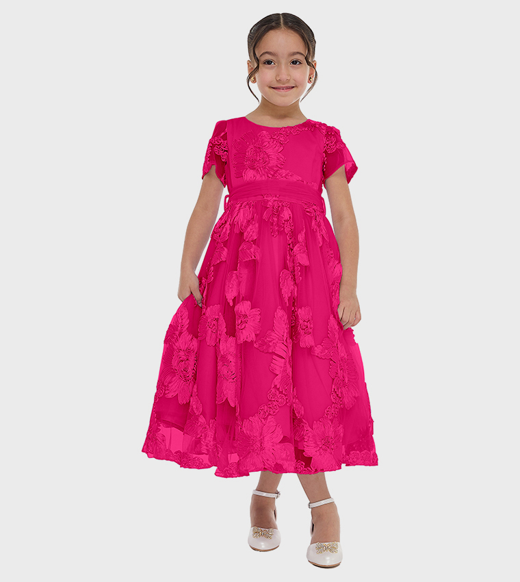 3D Flower Detail Party Dress