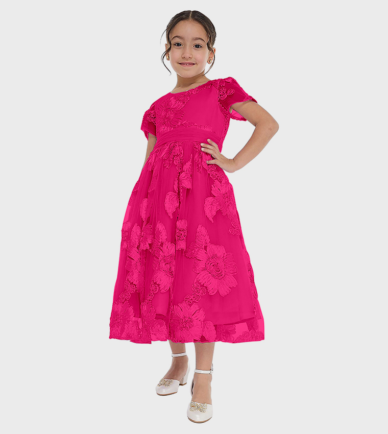 3D Flower Detail Party Dress