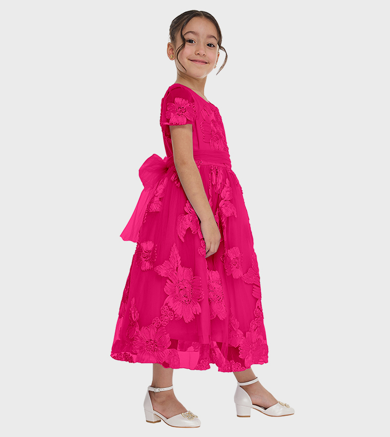 3D Flower Detail Party Dress