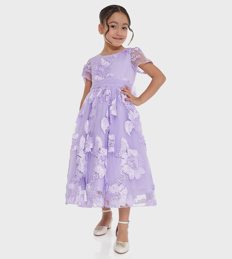 3D Flower Detail Party Dress