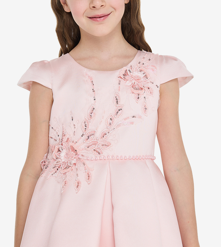 Embroidered High-Low Dress