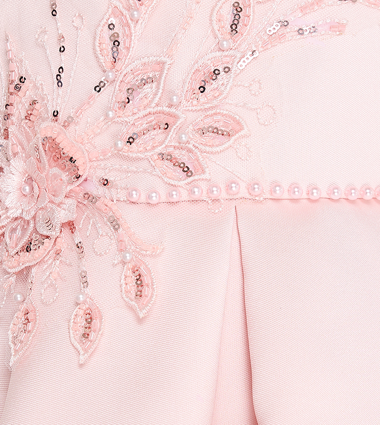 Embroidered High-Low Dress