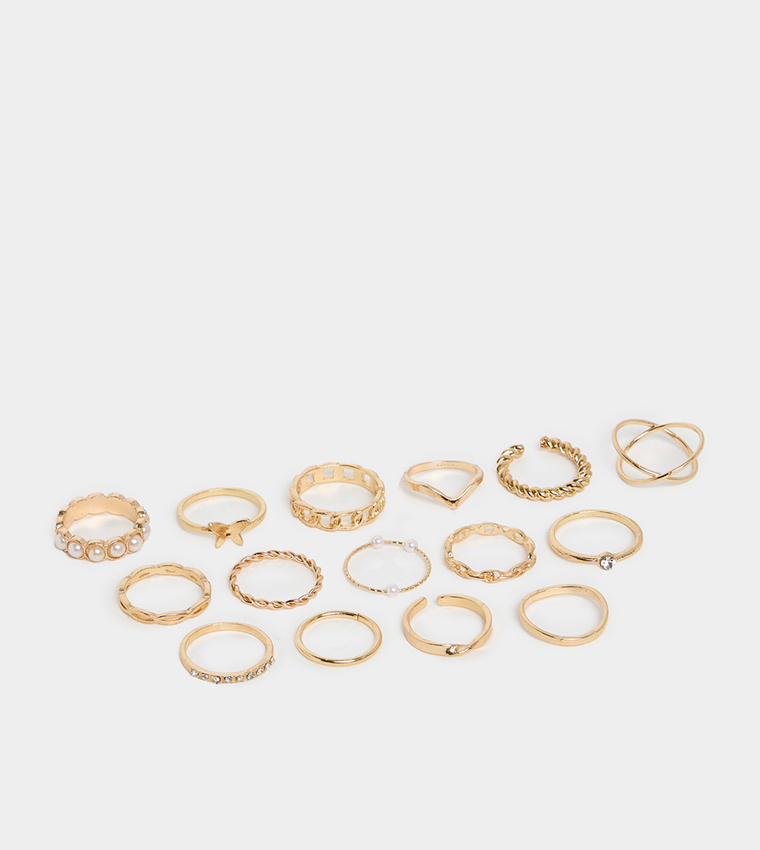 طقم خواتم - 15 قطعة 