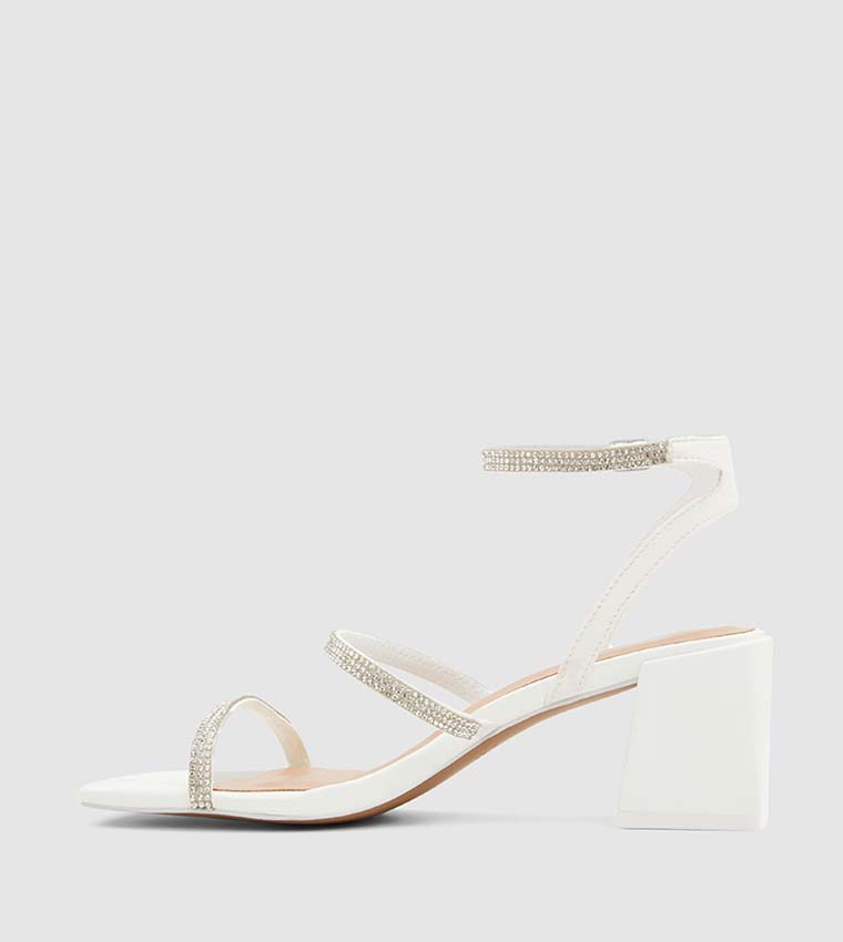Open toe white heels hotsell