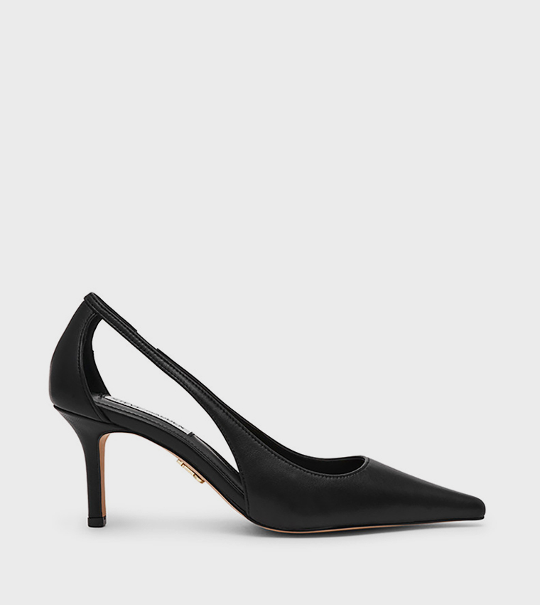 حذاء كعب بمقدمة مدببة وحزام خلفي 