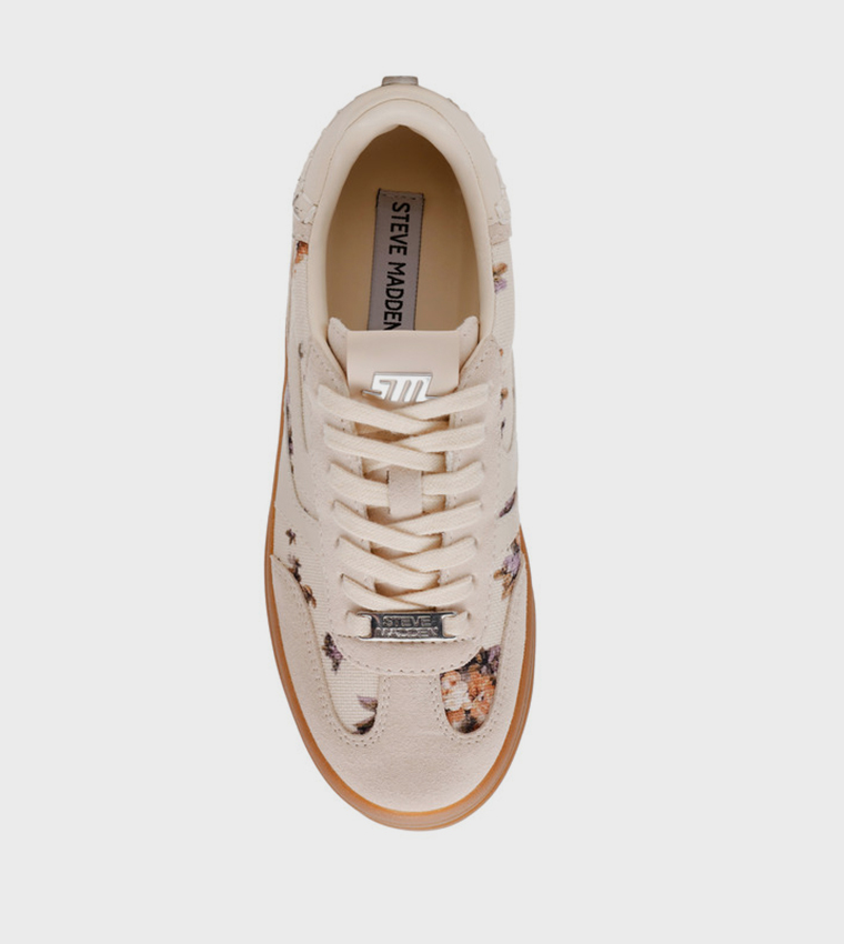 OFF-TRACK Printed Lace-Up Platform Sneakers