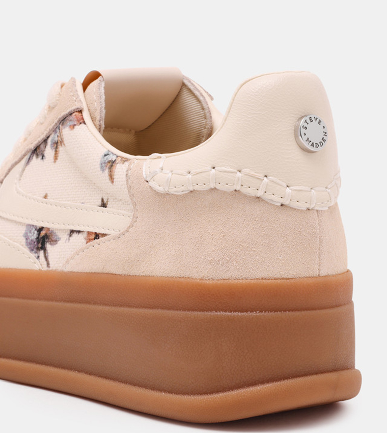 OFF-TRACK Printed Lace-Up Platform Sneakers