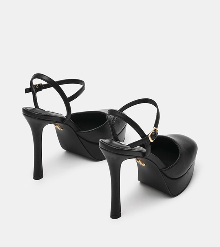 RAVISHED Solid Ankle Strap Pumps