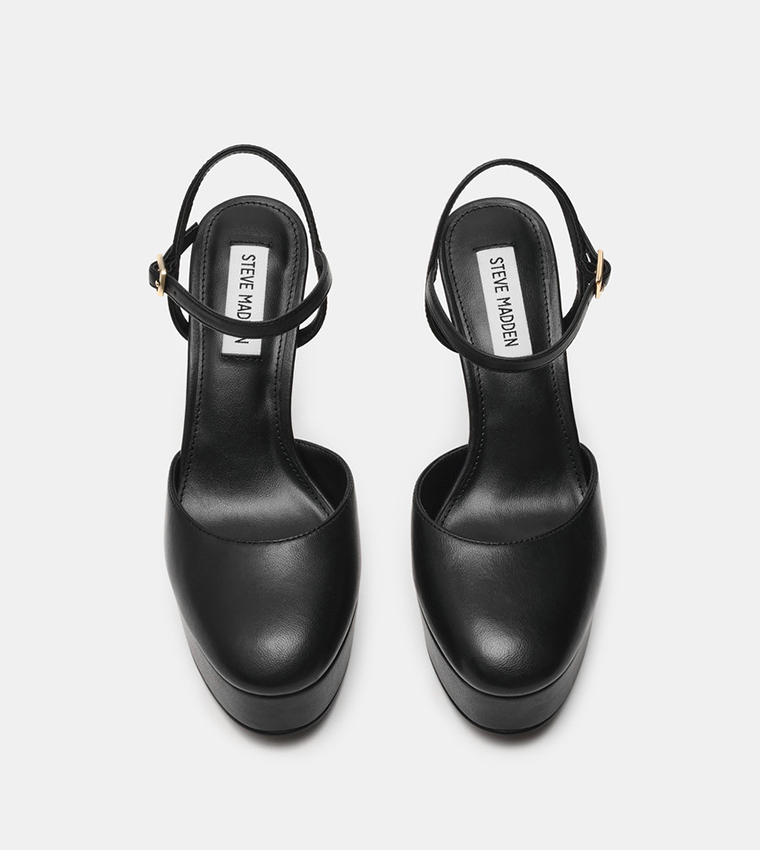 RAVISHED Solid Ankle Strap Pumps