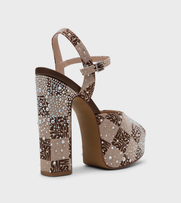 TANDEM-SMR Embellished Heel Sandals
