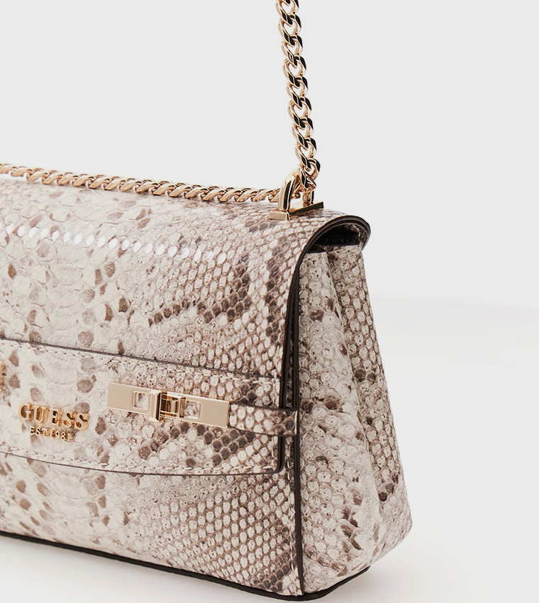 MELINDA Snakeskin Convertible Crossbody Bag