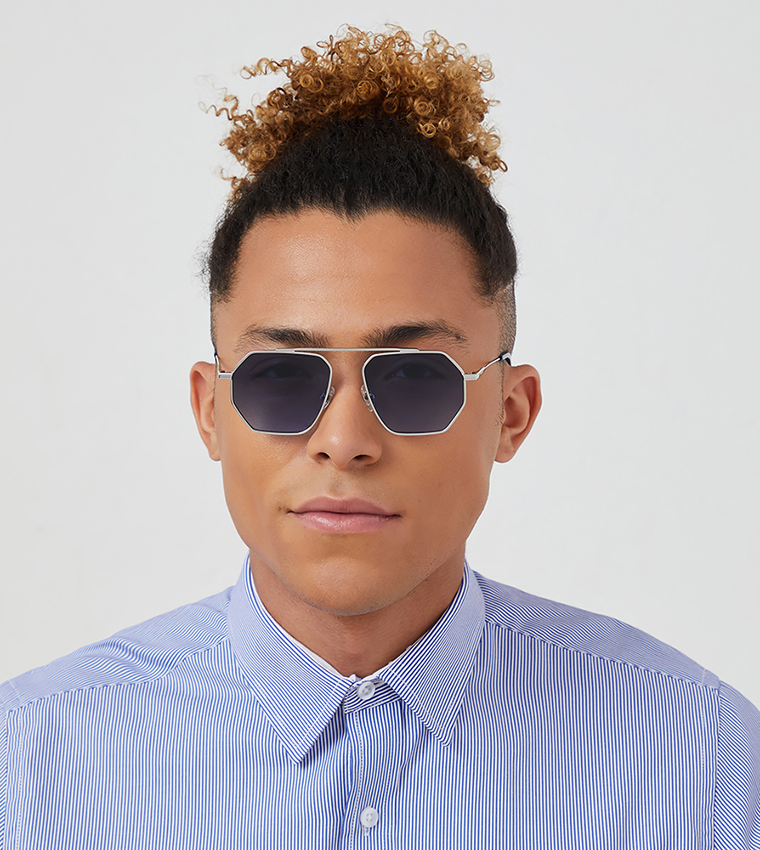 Hexagon aviator clearance sunglasses