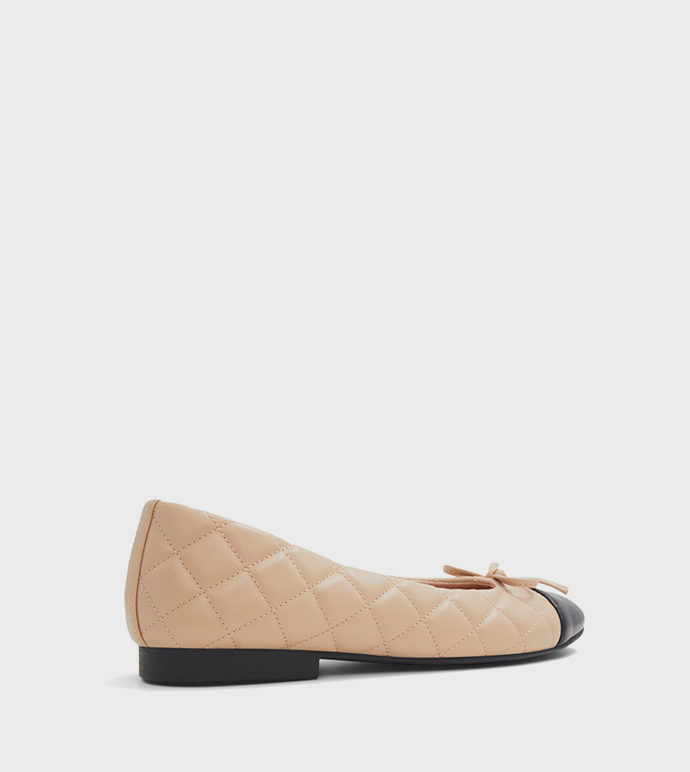 SWEETY Quilted Bow Detail Ballerinas