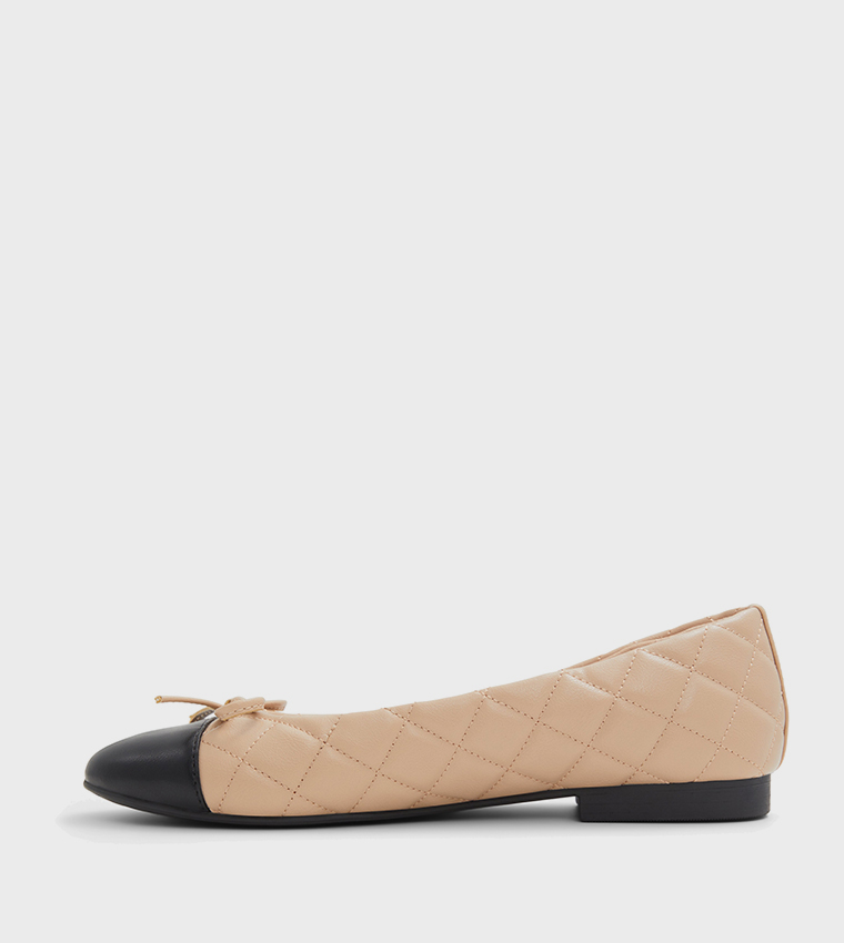 SWEETY Quilted Bow Detail Ballerinas