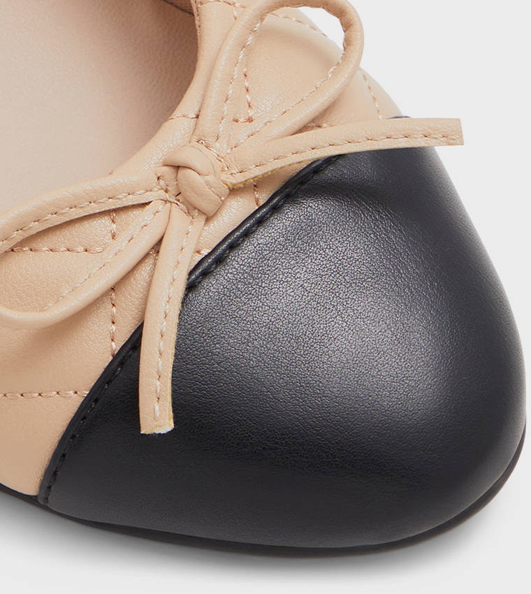 SWEETY Quilted Bow Detail Ballerinas