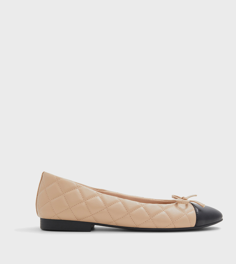 SWEETY Quilted Bow Detail Ballerinas