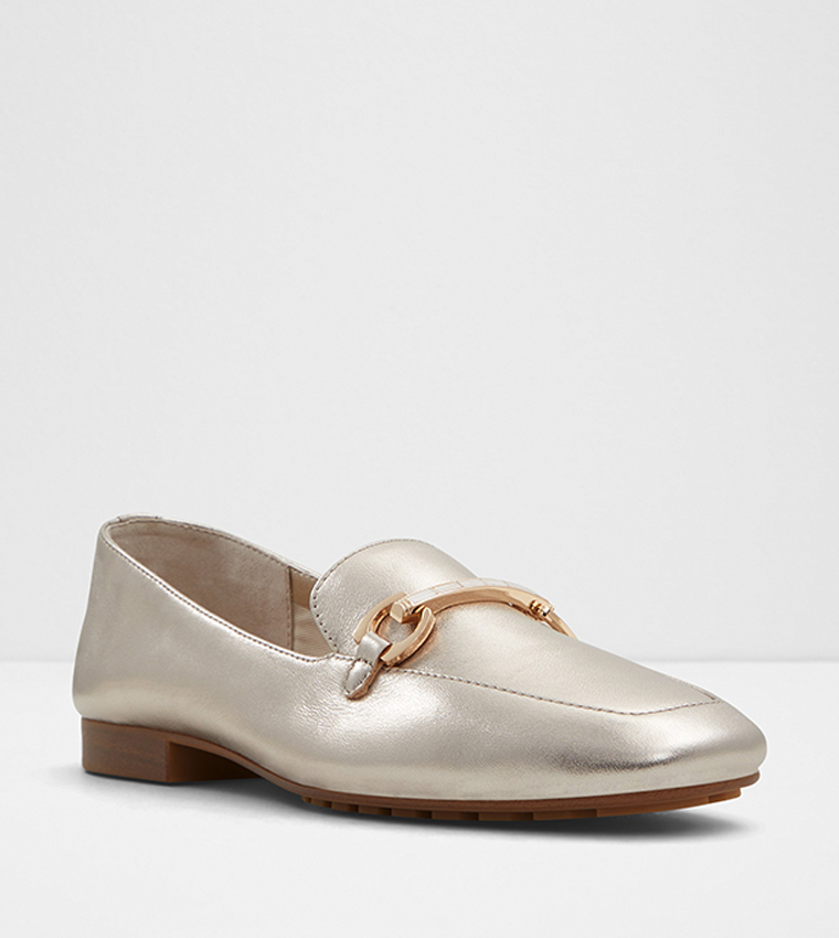 Buy Aldo SYMPOSIA Metal Accent Loafers In Silver 6thStreet Saudi Arabia