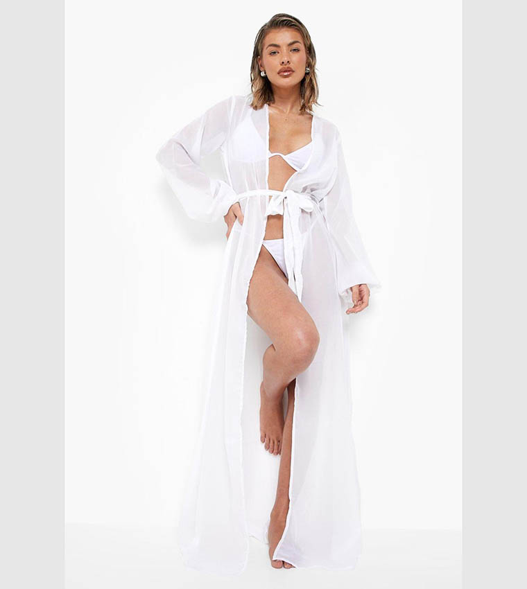 White maxi best sale beach kimono