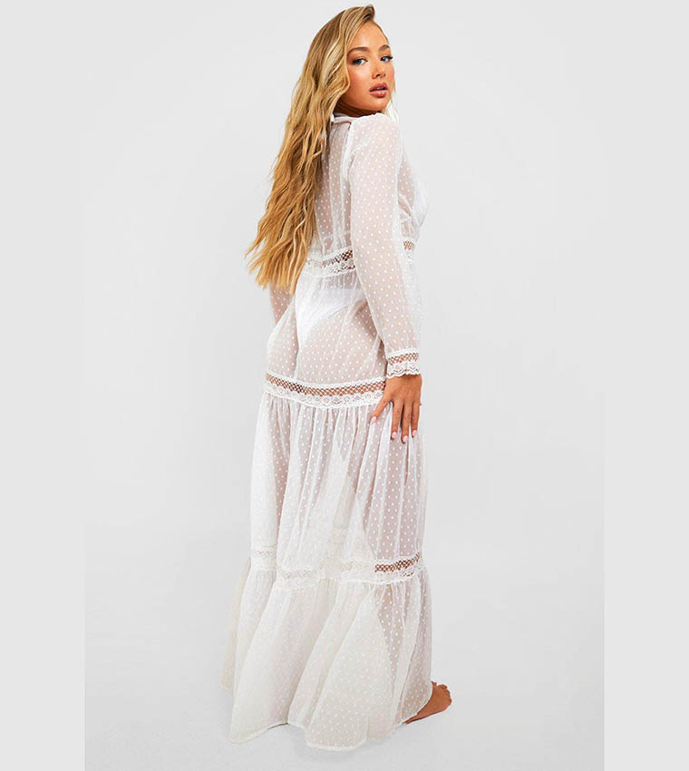 Buy Boohoo Lace Beach Dress In White | 6thstreet Saudi Arabia Buy Boohoo Lace Beach Dress In White | 6thstreet Saudi Arabia