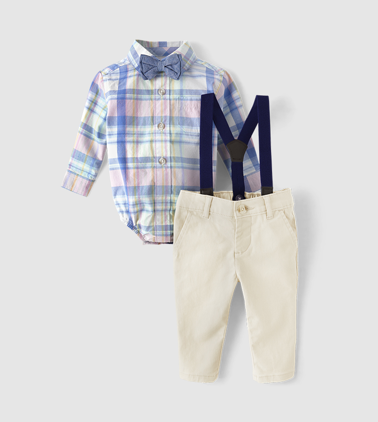 Buy Gymboree Baby Boys Matching Family Plaid 3 Piece Outfit Set Spring Celebrations In Multiple Colors 6thStreet Bahrain