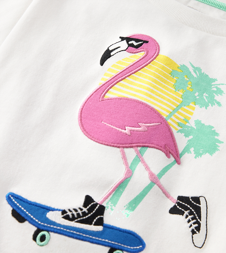 Appliqued Short Sleeves T-Shirt