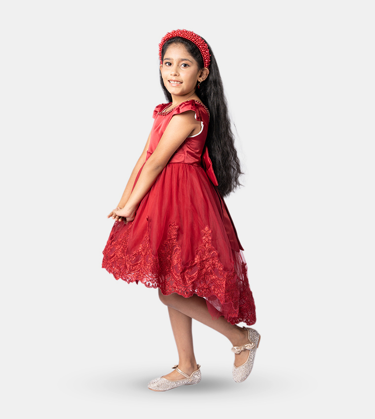 Embroidered Puff Sleeves Princess Dress