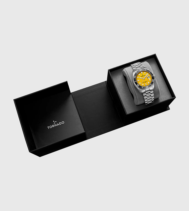Yellow Dial Stainless Steel Watch