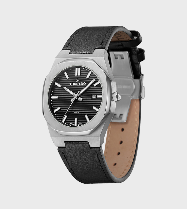 Round Black Dial Analog Watch