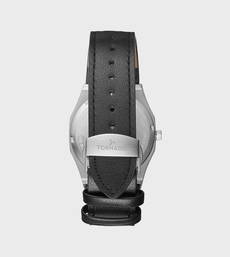 Round Black Dial Analog Watch