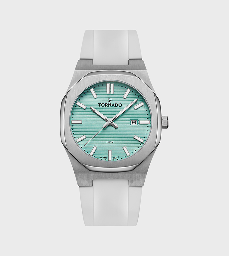 Round Green Dial Analog Watch