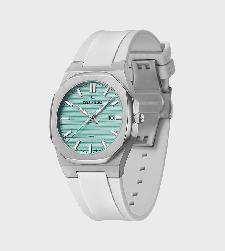 Round Green Dial Analog Watch