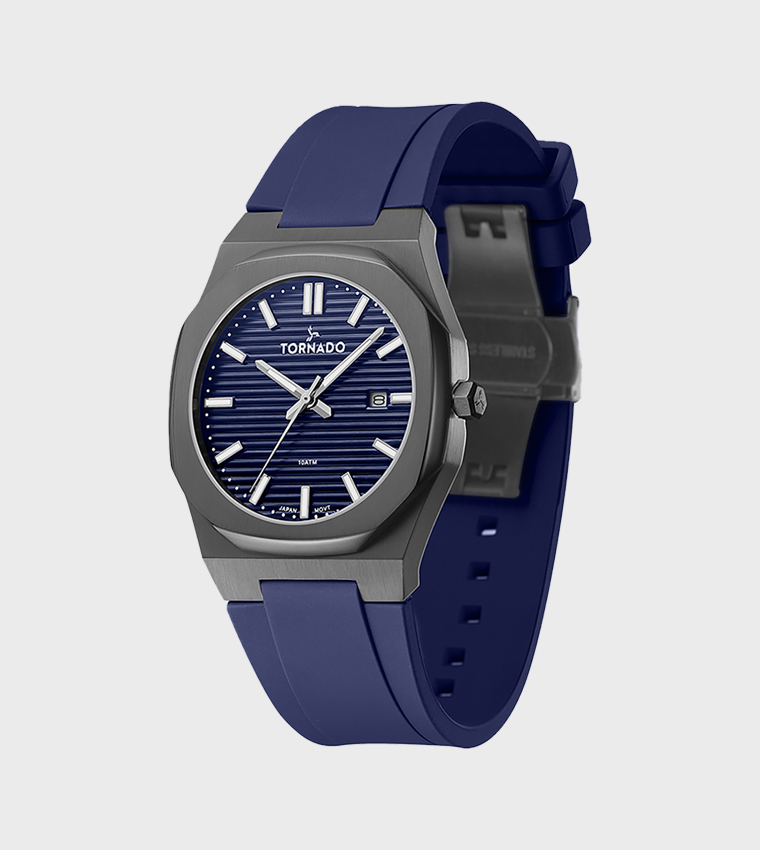 Round Navy Dial Analog Watch