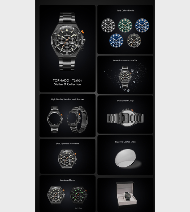 Stellar X Blue Dial Chronograph Watch