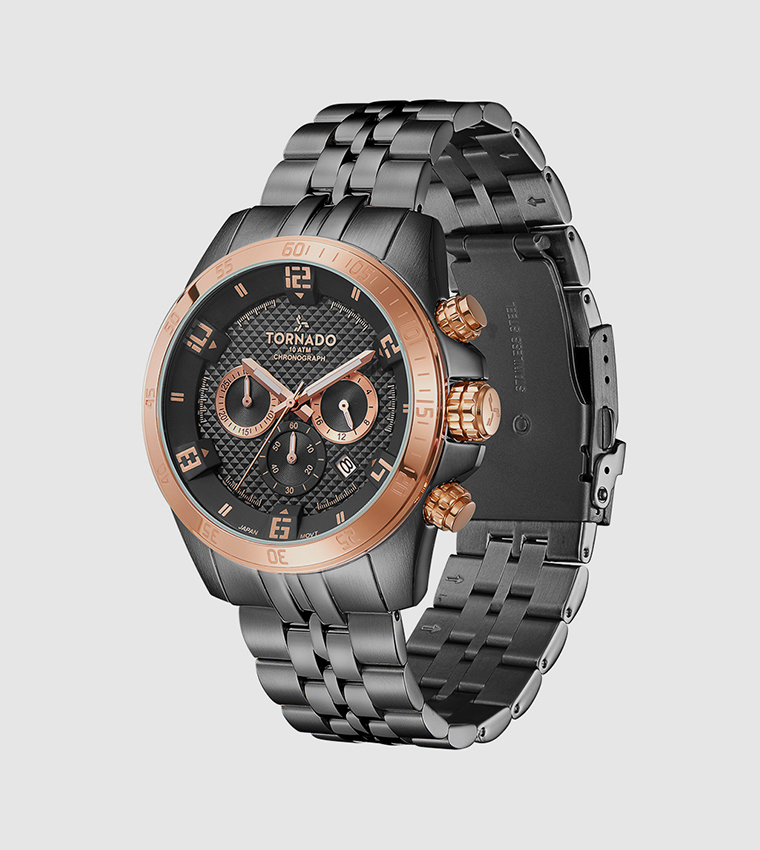 Chronograph Black with Rose Gold Markings Dial Watch