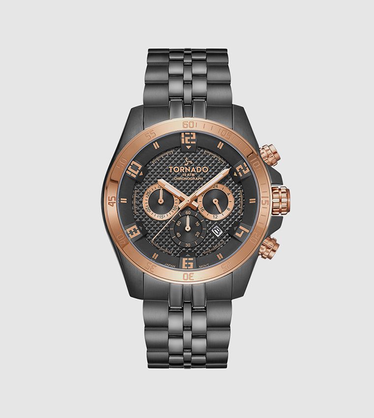 Chronograph Black with Rose Gold Markings Dial Watch