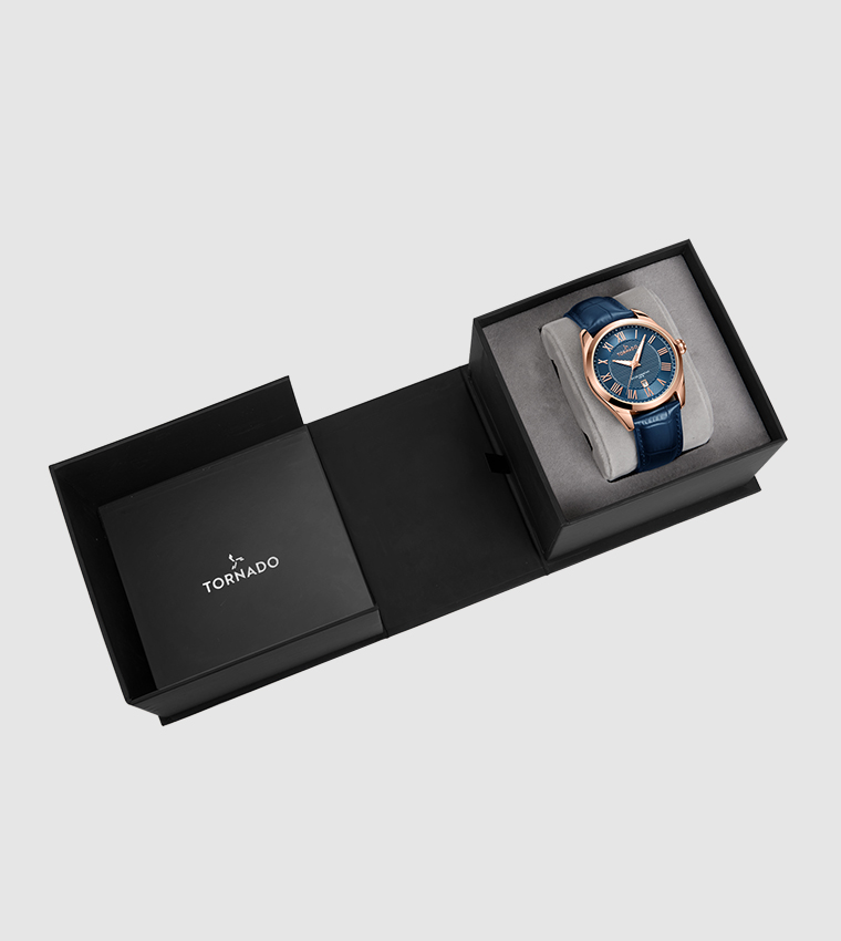 Round Blue Dial Analog Watch