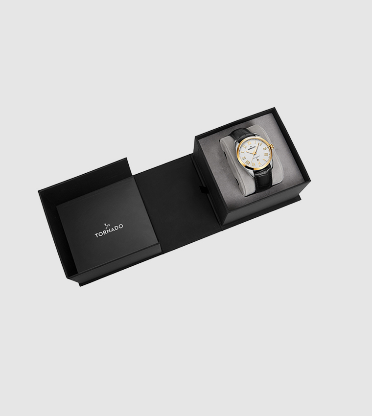 White with Gold Highlights Dial Analog Watch