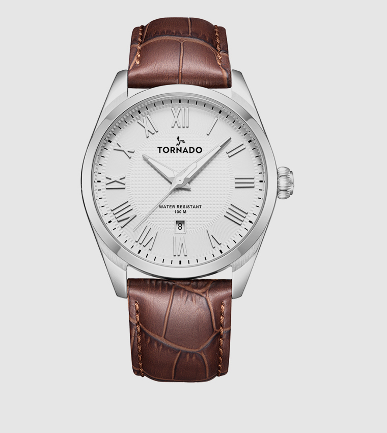 Round White Dial Analog Watch