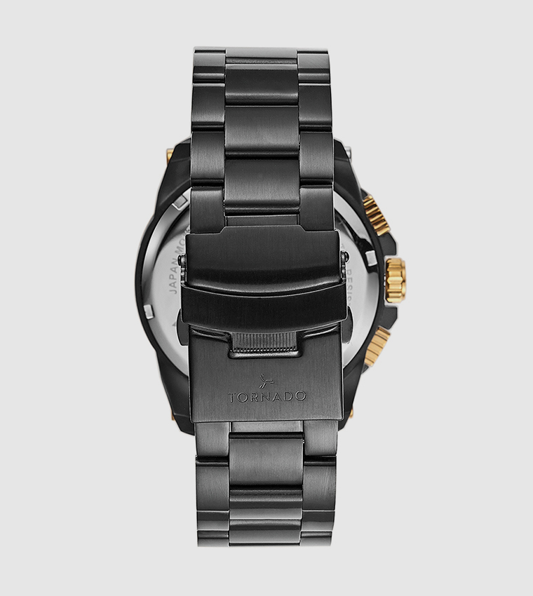 Multi-Function Round Gold Dial Watch