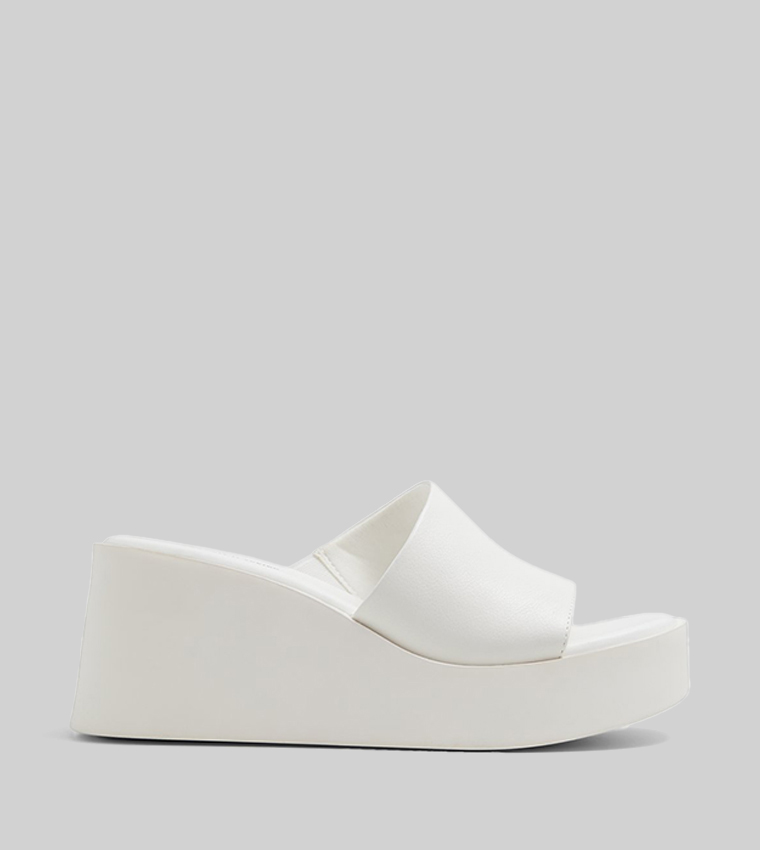 Buy Call It Spring TABATHA Peep Toe Wedge Sandals In White 6thStreet UAE