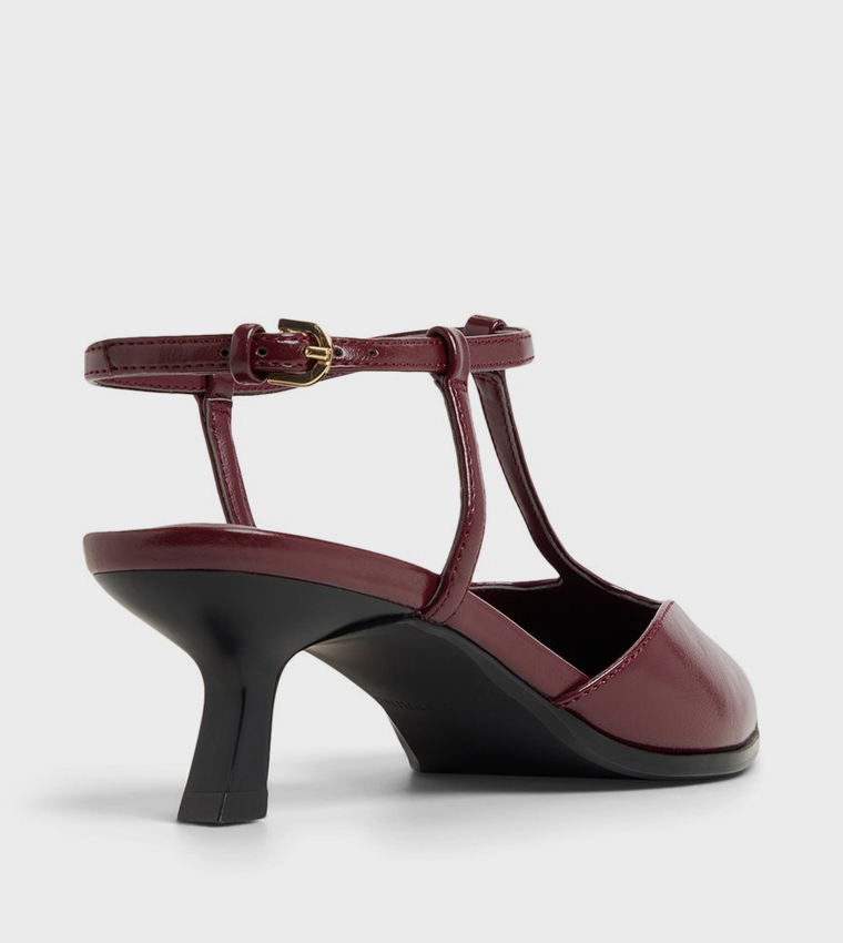 TALAA Ankle Strap Mule Pumps