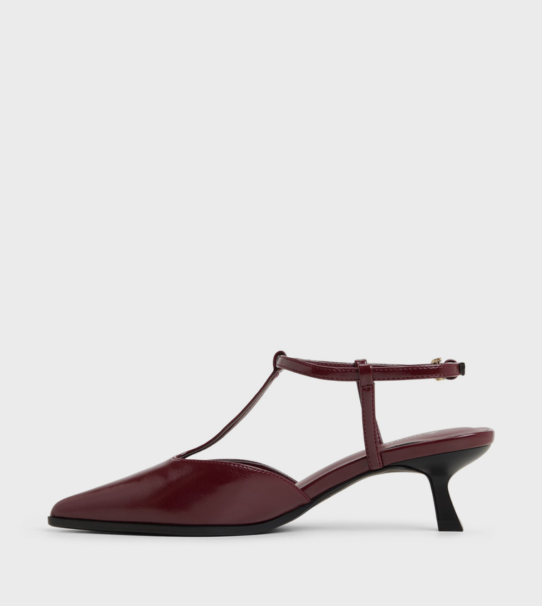 TALAA Ankle Strap Mule Pumps