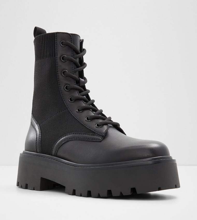 Buy Aldo TALALERYKNIT Lace Up Chunky Ankle Boots In Black 6thStreet Oman
