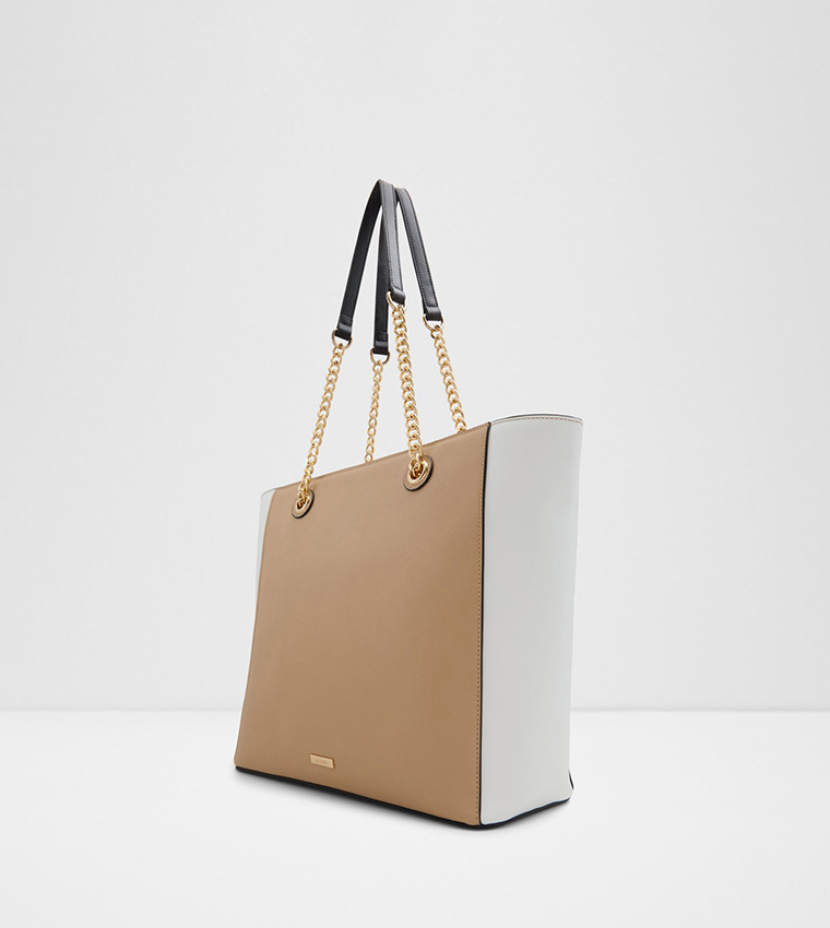 TALAMAEREL Color Block Tote Bag with Keychain